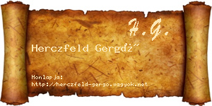 Herczfeld Gergő névjegykártya